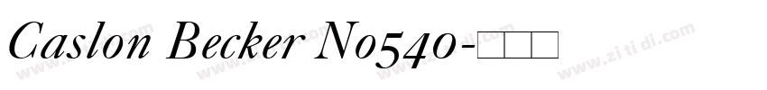 Caslon Becker No540字体转换